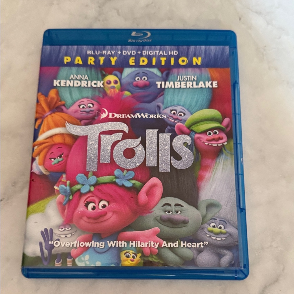 Dreamworks Trolls Blu-ray with Colorful Cover